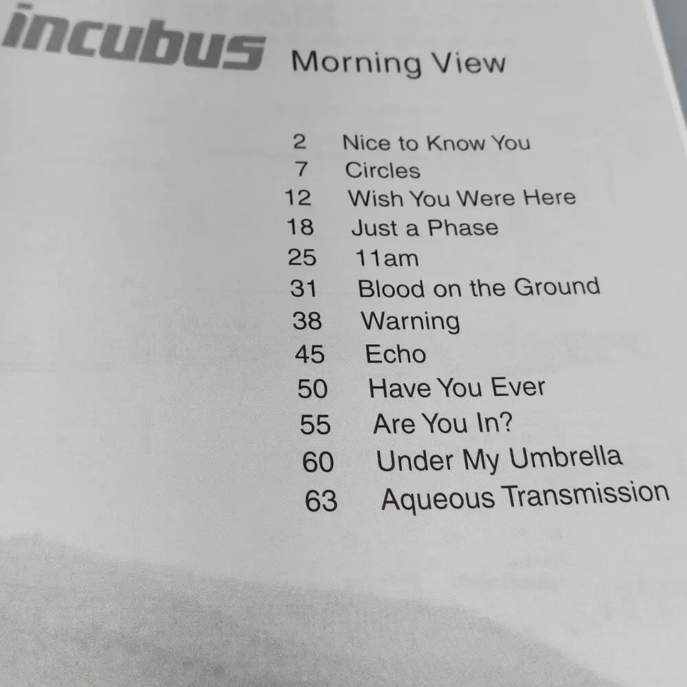 Incubus Morning View Bass Tab Recorded Versions